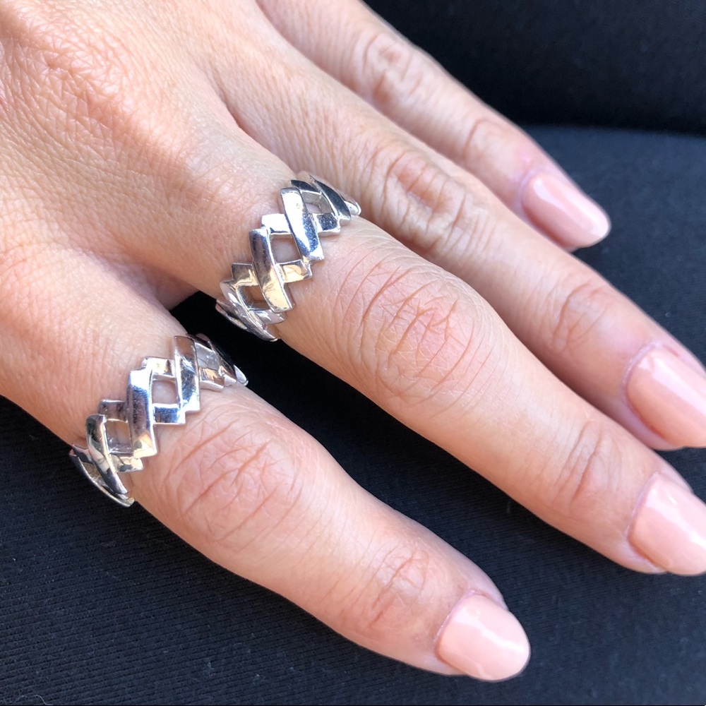 Sterling Silver X’s Band